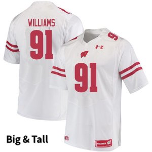 Men's Wisconsin Badgers NCAA #91 Bryson Williams White Authentic Under Armour Big & Tall Stitched College Football Jersey NT31L41BT